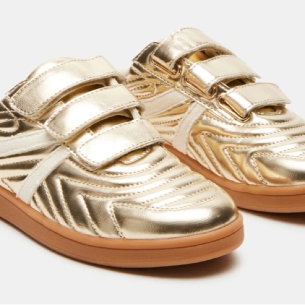 Gold Shoes with Velcro Straps